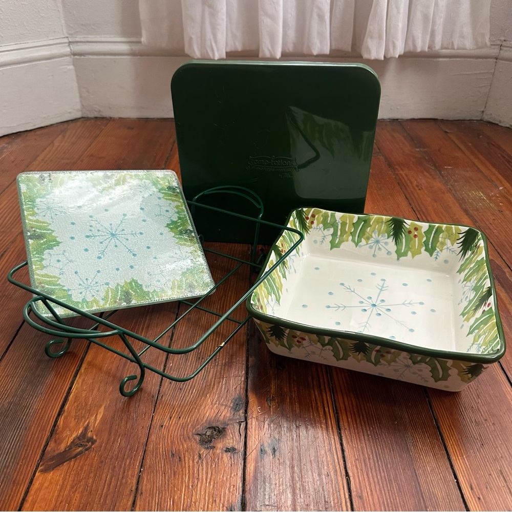 NOS NWT VTG 2000s Temp-tations Presentable Ovenware by Tara set in Homet…